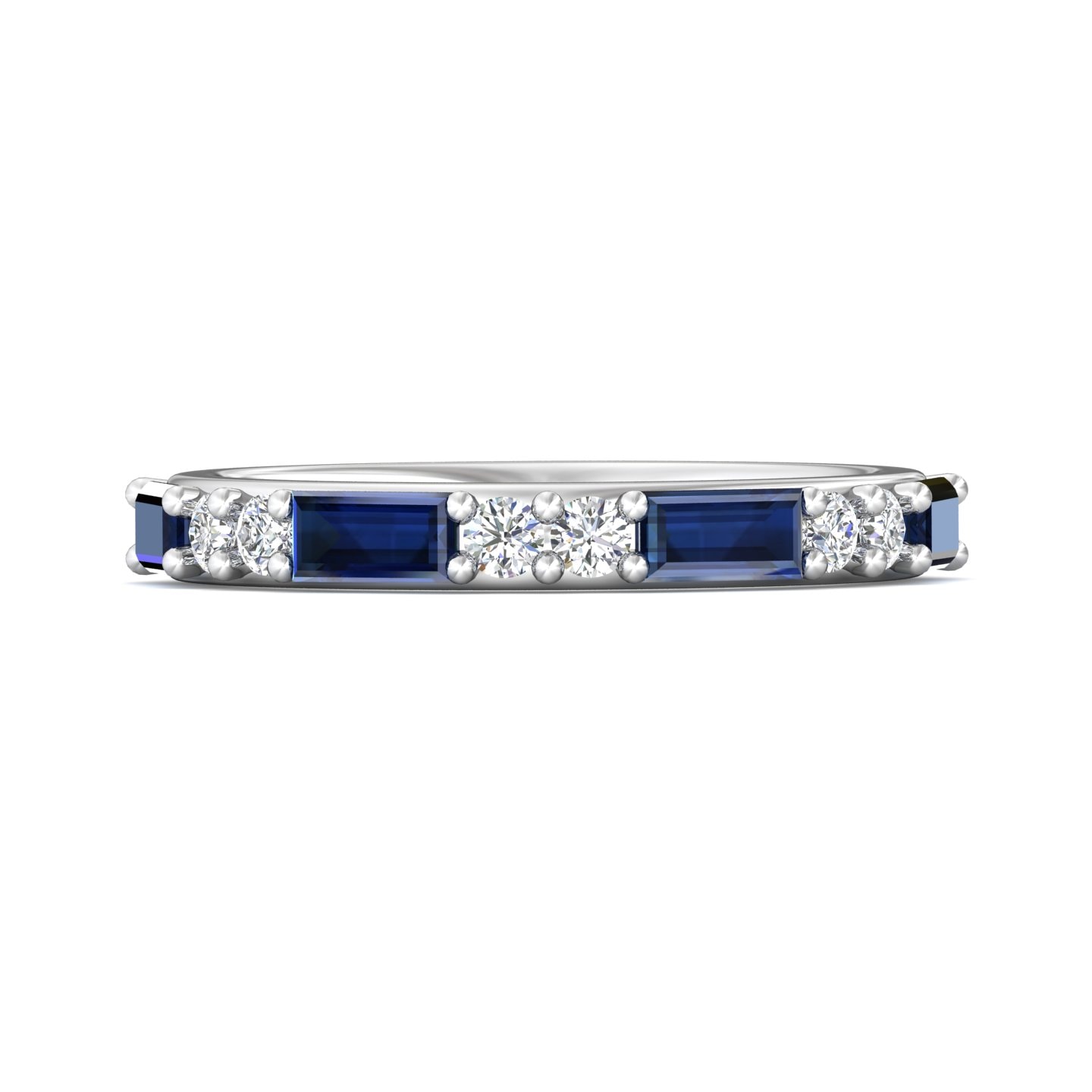 Channel/Shared Prong Wedding Band — style DWBSP23MA