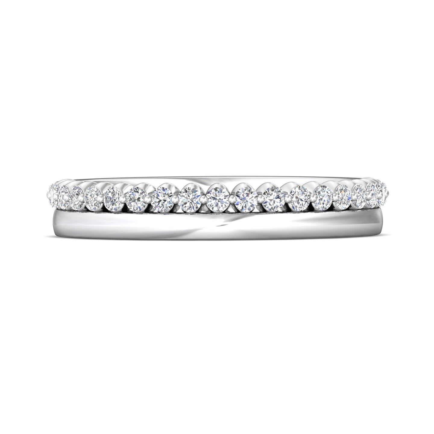 Channel/Shared Prong Wedding Band — style DWBSP25-.25