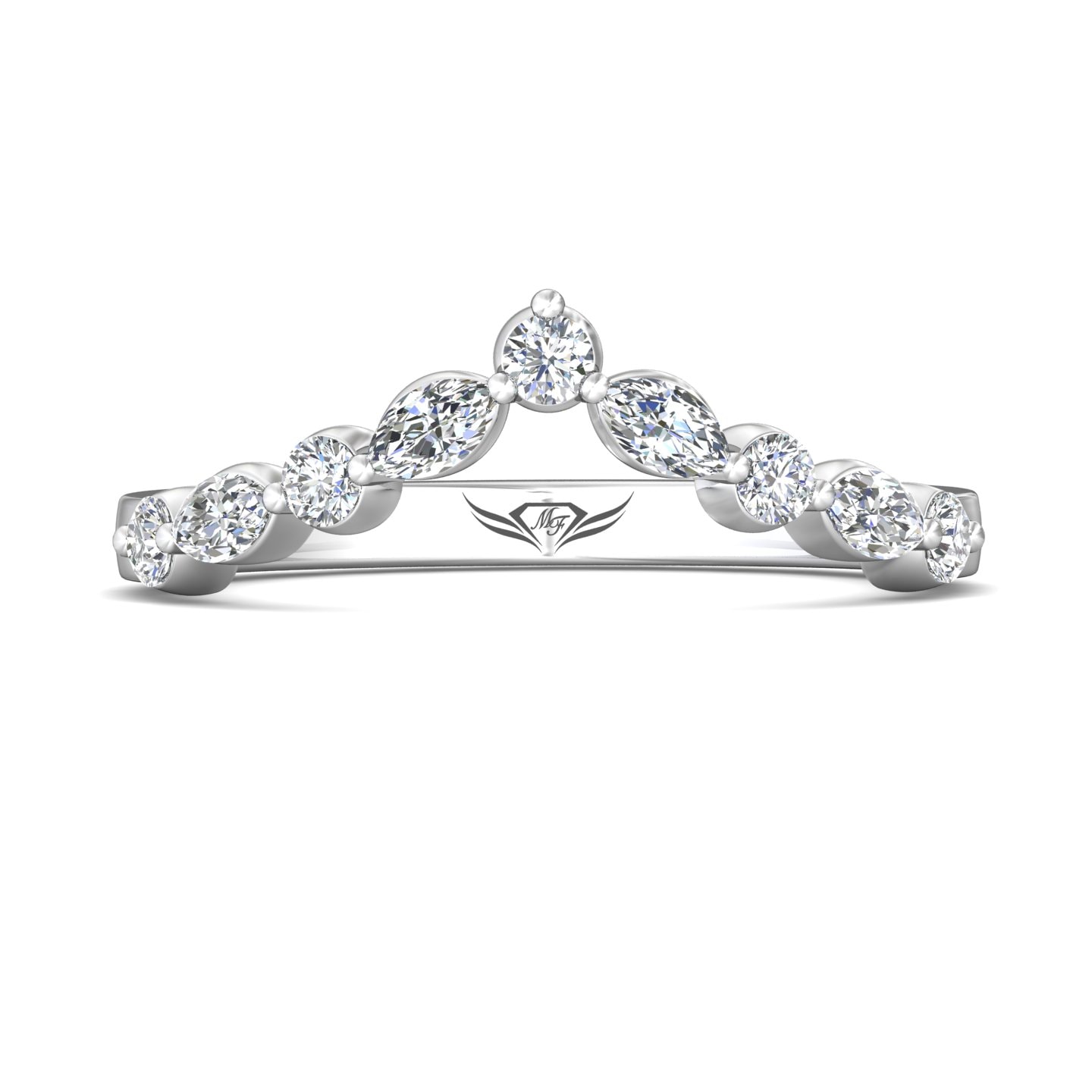 Channel/Shared Prong Wedding Band — style DWBSP26S