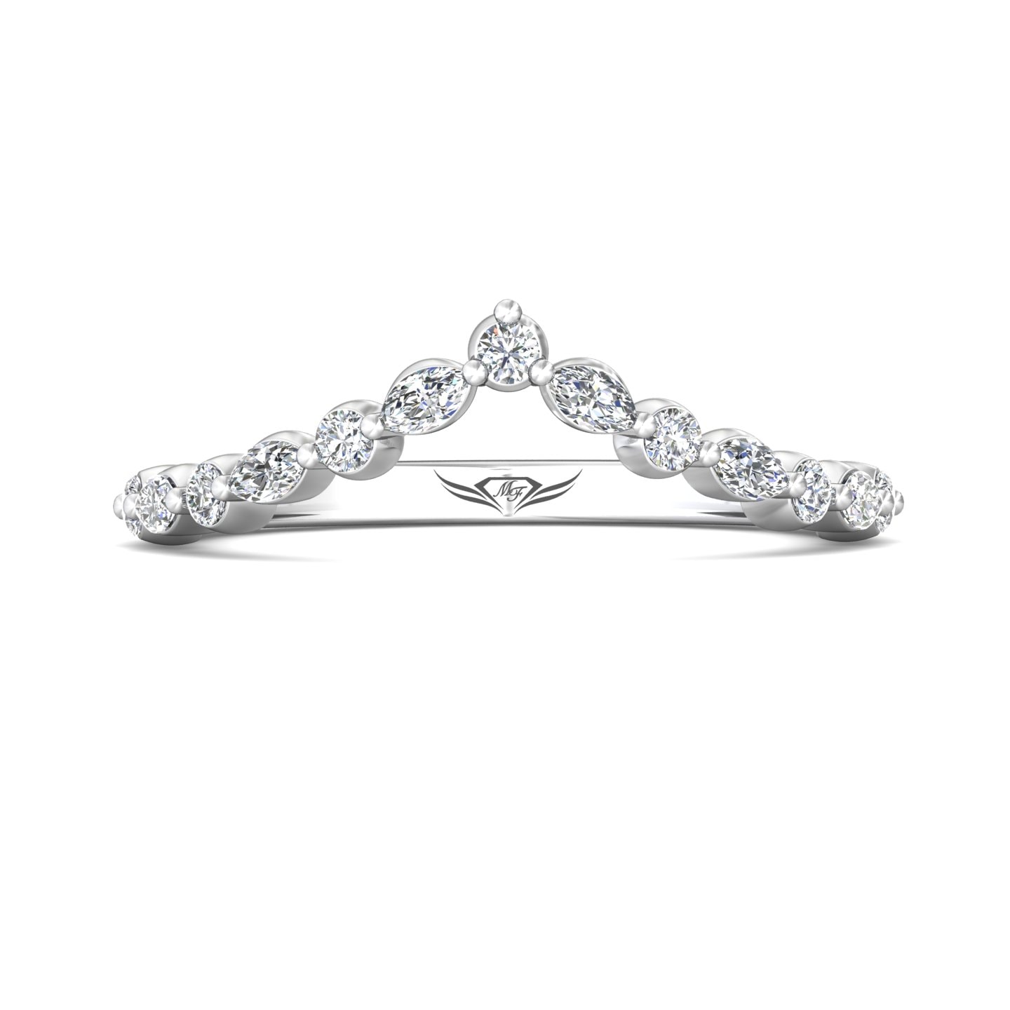 Channel/Shared Prong Wedding Band — style DWBSP26XS