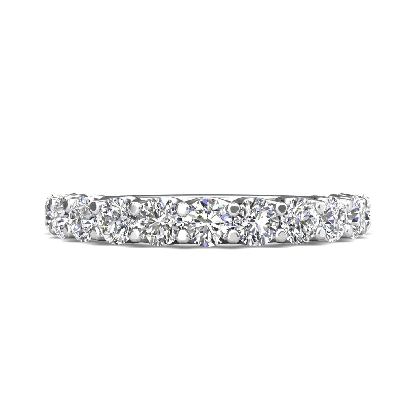 Channel/Shared Prong Wedding Band — style DWBSP7-11-.75