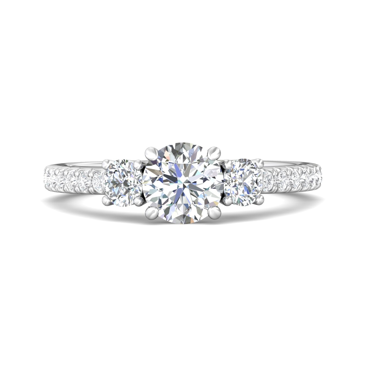 Three Stone Engagement Ring — style VT04