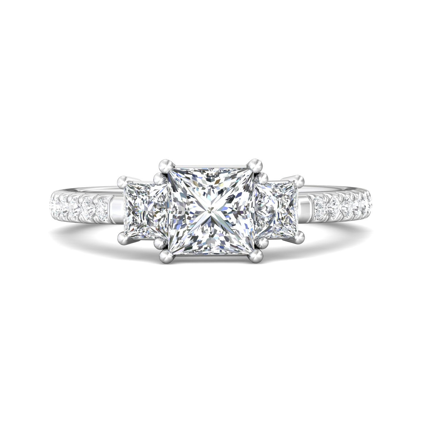 Three Stone Engagement Ring — style VT07
