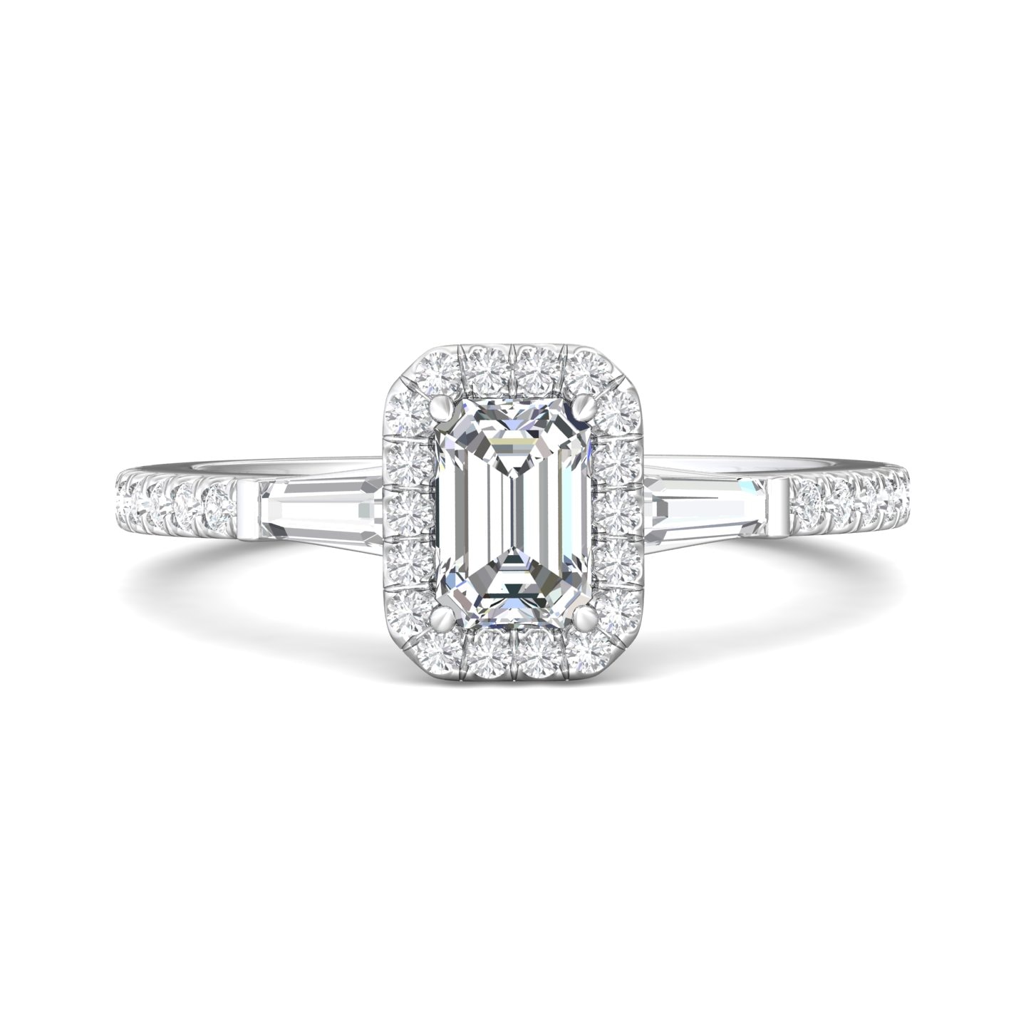 Three Stone Engagement Ring — style VT08TB