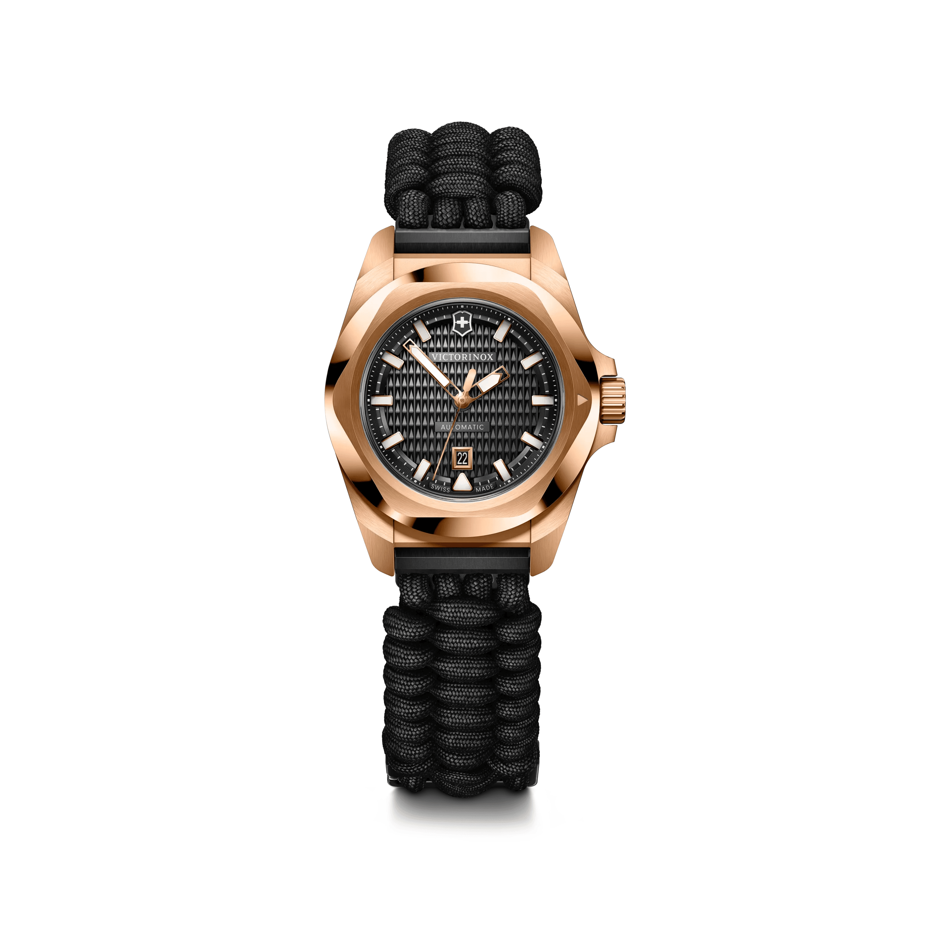 I.N.O.X. Automatic 32mm — Black Dial / Black Paracord Strap — Victorinox style 242025.1