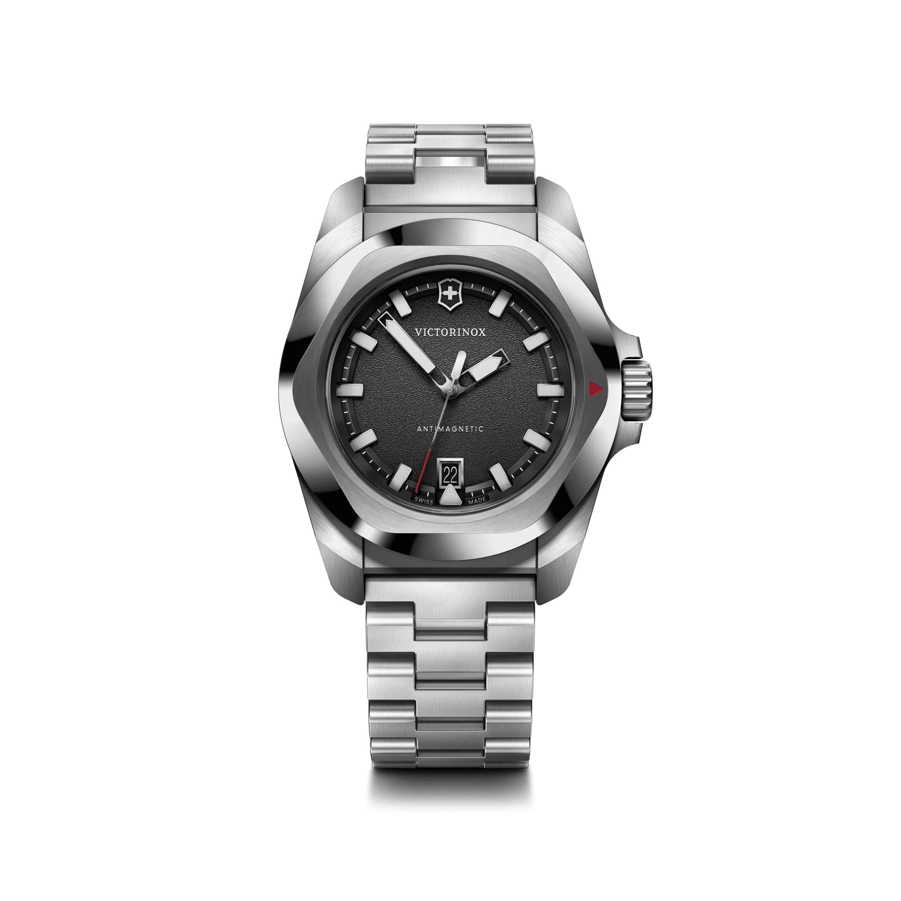 I.N.O.X. Quartz 41mm — Black Dial / Steel Bracelet — Victorinox style 242030