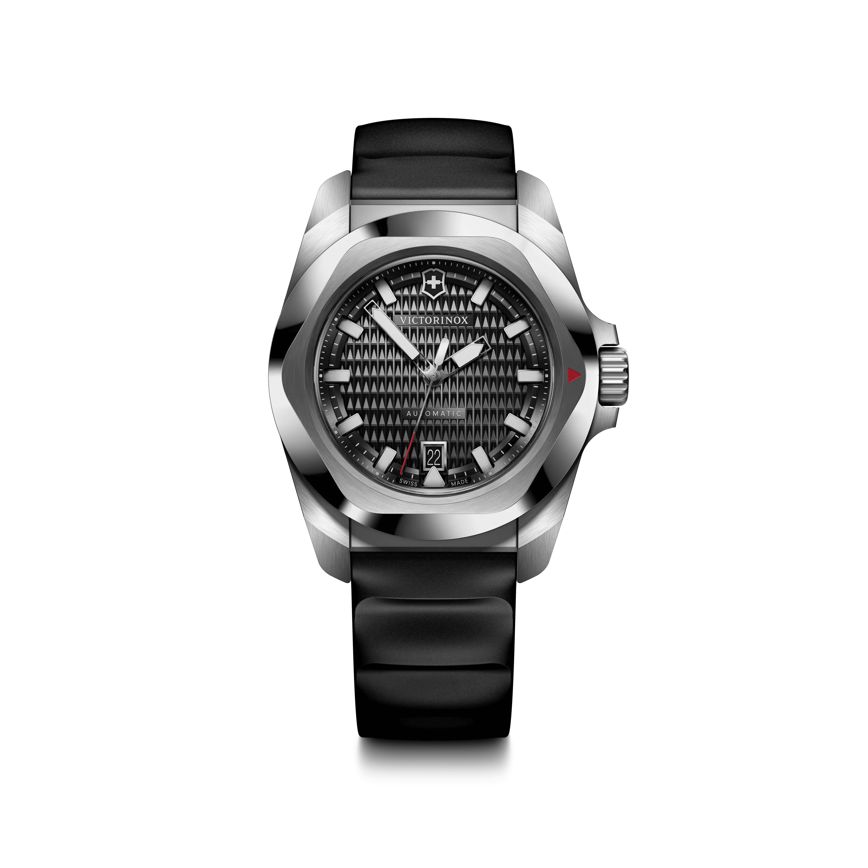 I.N.O.X. Automatic 41mm — Black Dial / Black Rubber Strap — Victorinox style 242039