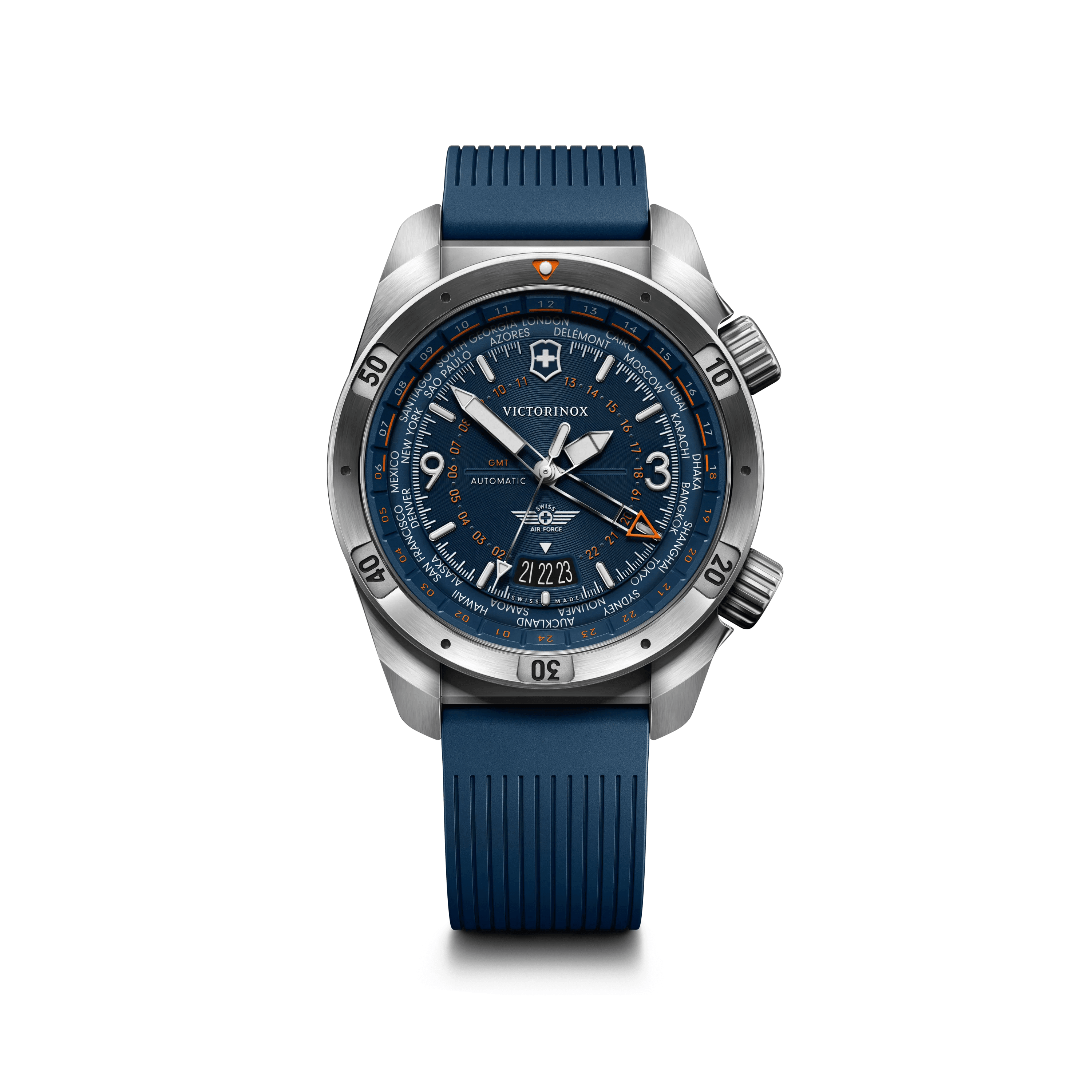 Air Pro Automatic 43mm — Blue Dial / Blue Rubber — Victorinox style 242003