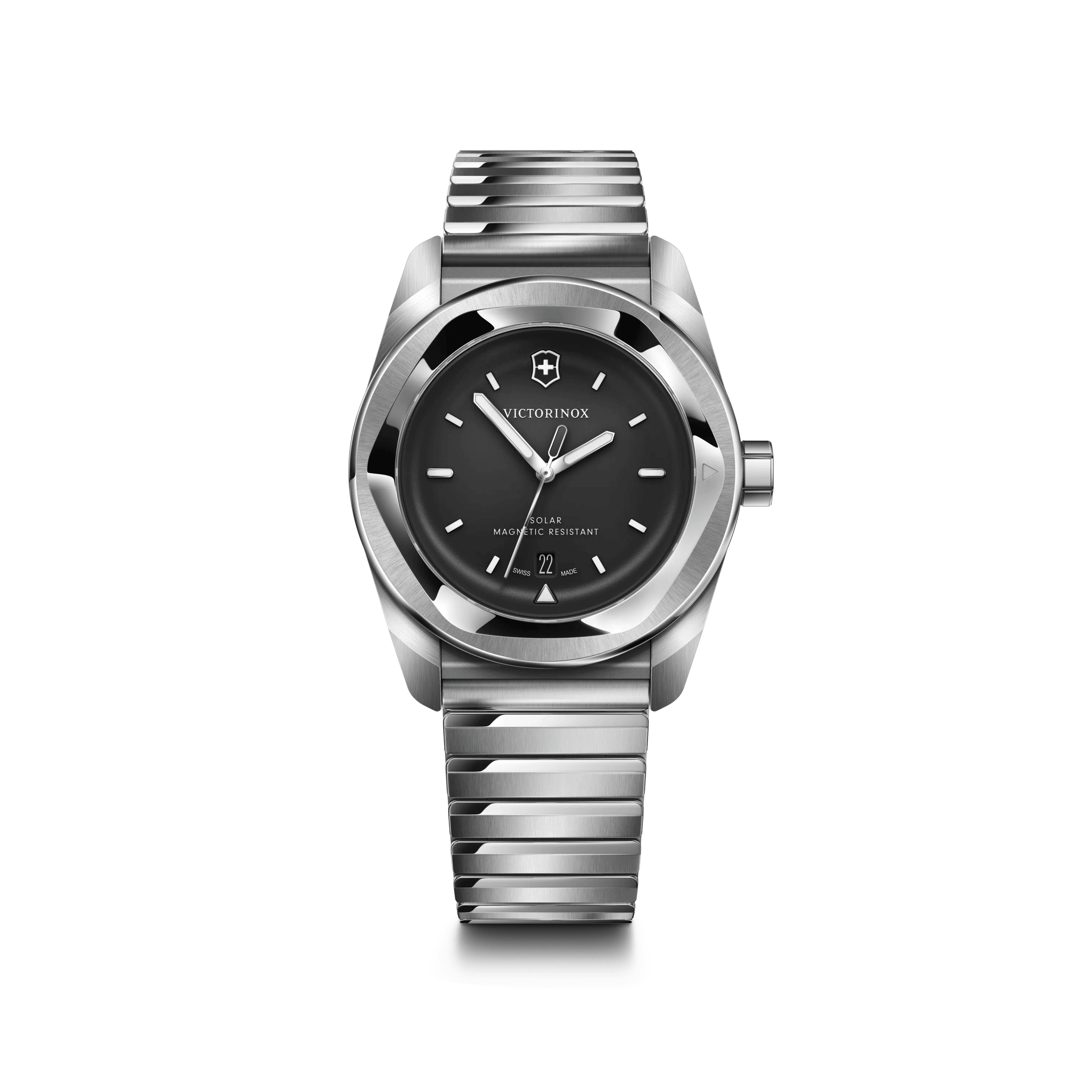 Concept One Solar 39mm — Black Dial / Steel Bracelet — Victorinox style 242055