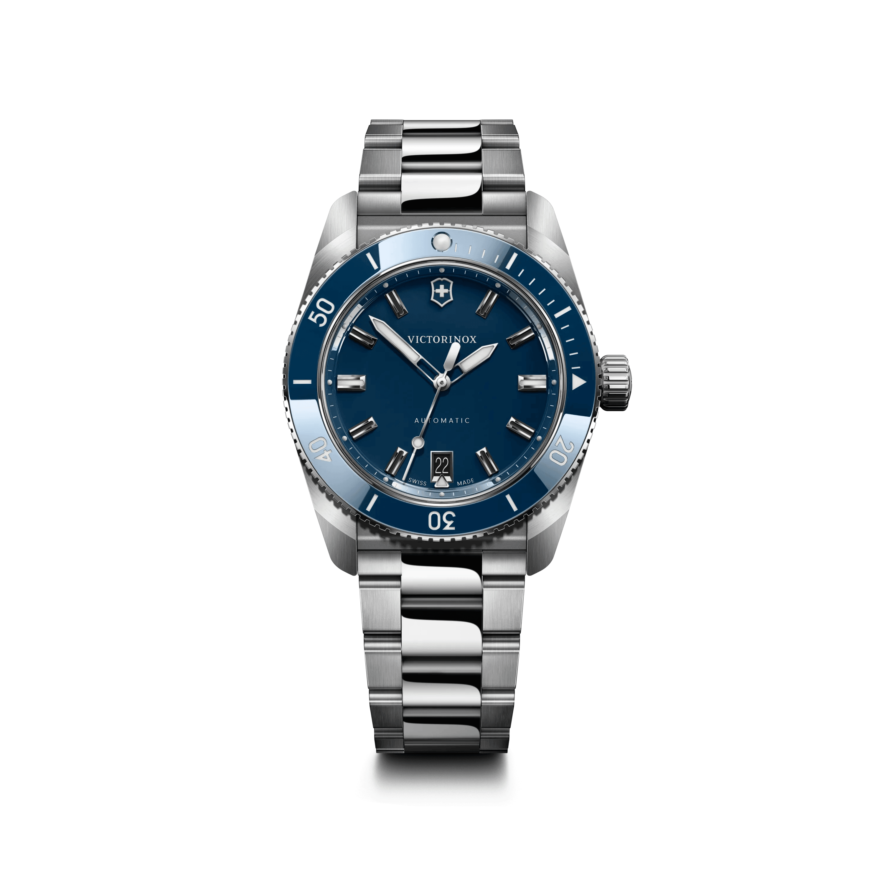Maverick Automatic 39mm — Blue Dial / Steel Bracelet — Victorinox style 242106