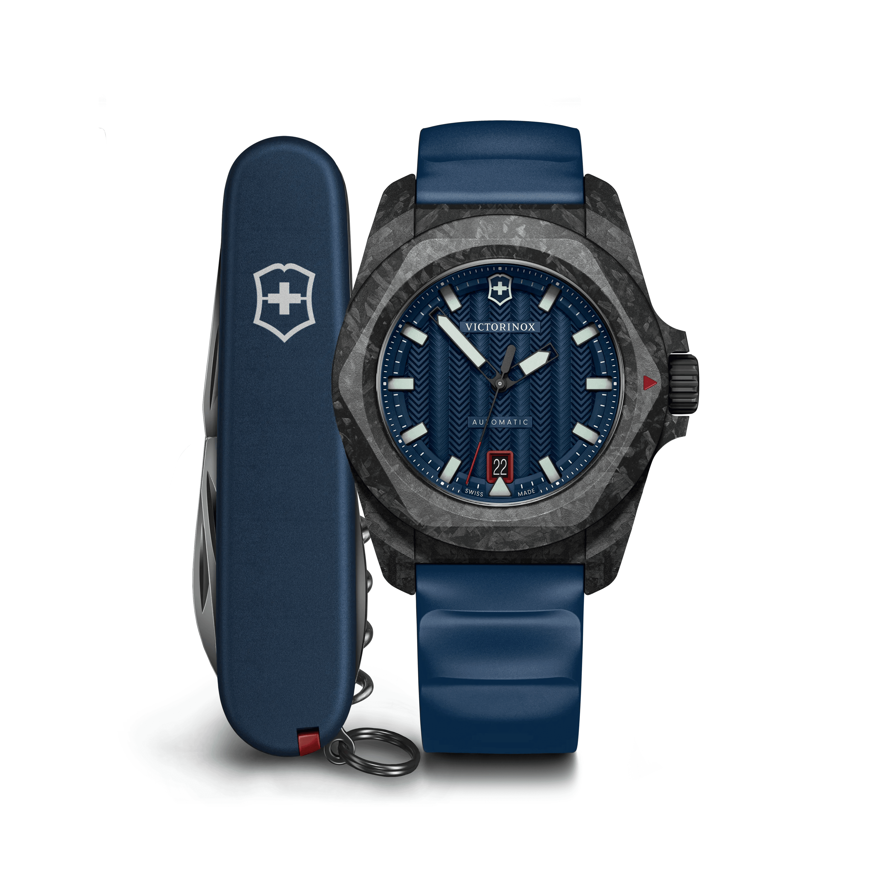 I.N.O.X. Automatic 41mm — Blue Dial / Blue Rubber Strap — Victorinox style 242022.1