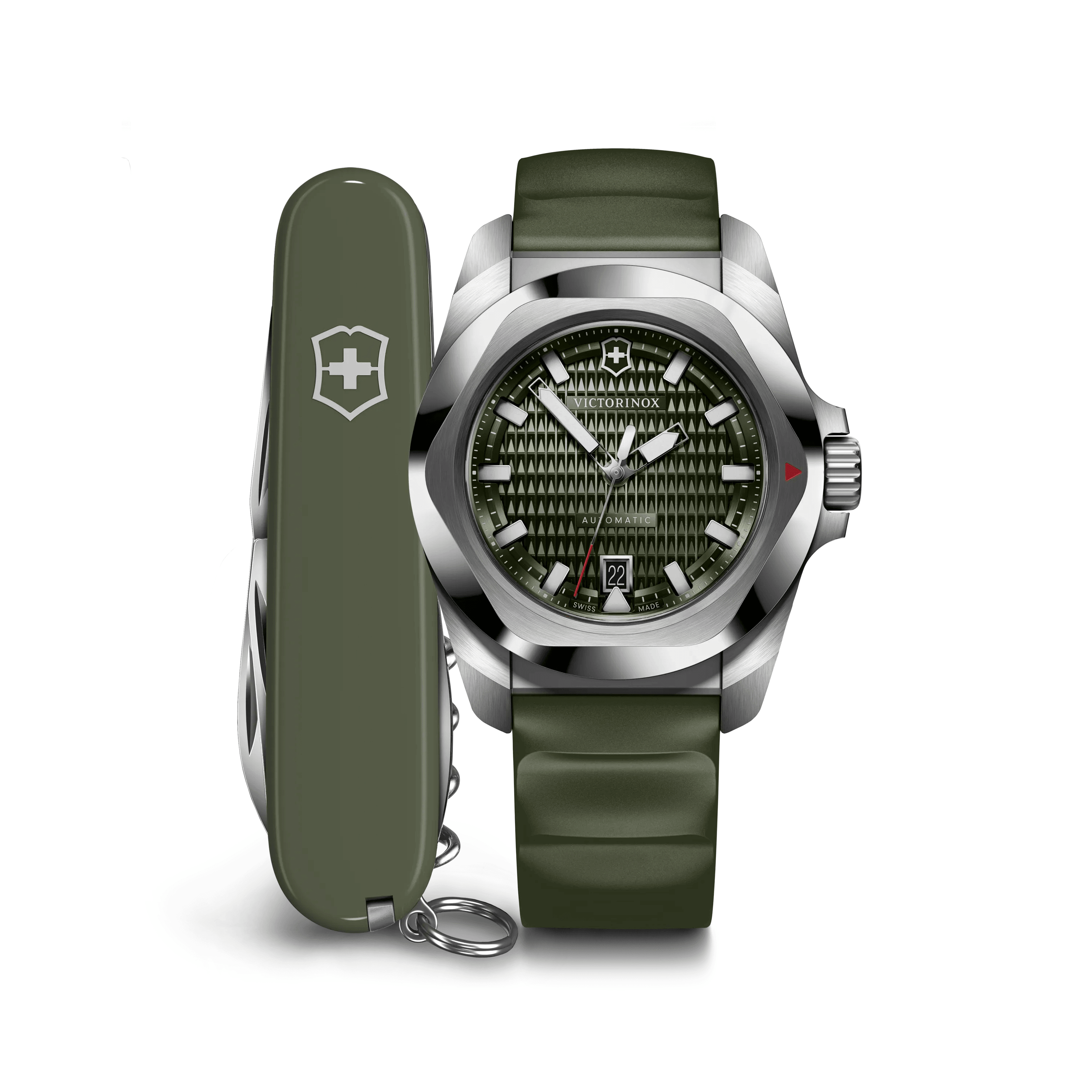I.N.O.X. Automatic 41mm — Green Dial / Green Rubber Strap — Victorinox style 242017.1