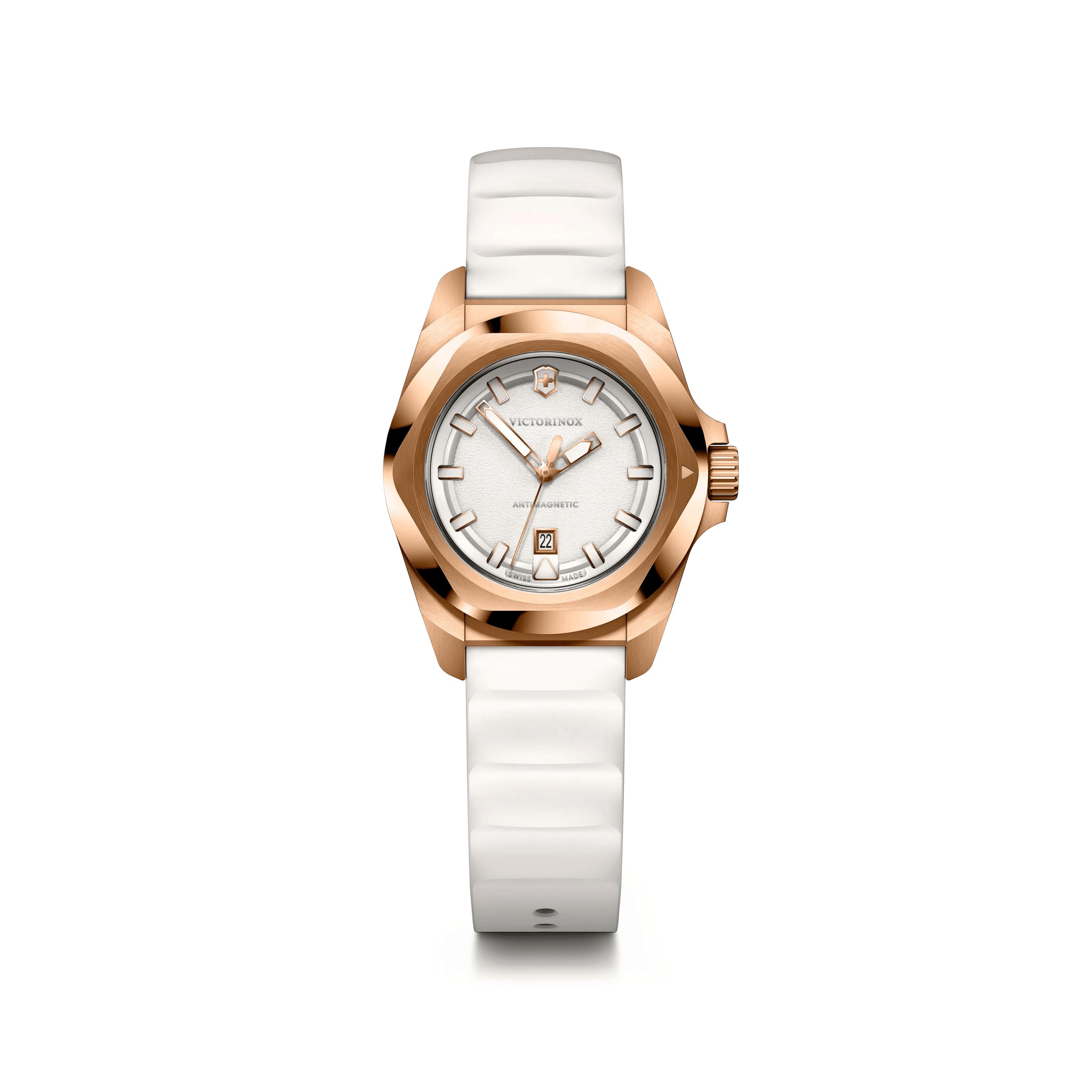 I.N.O.X. Quartz 32mm — White Dial / White Rubber Strap — Victorinox style 242037