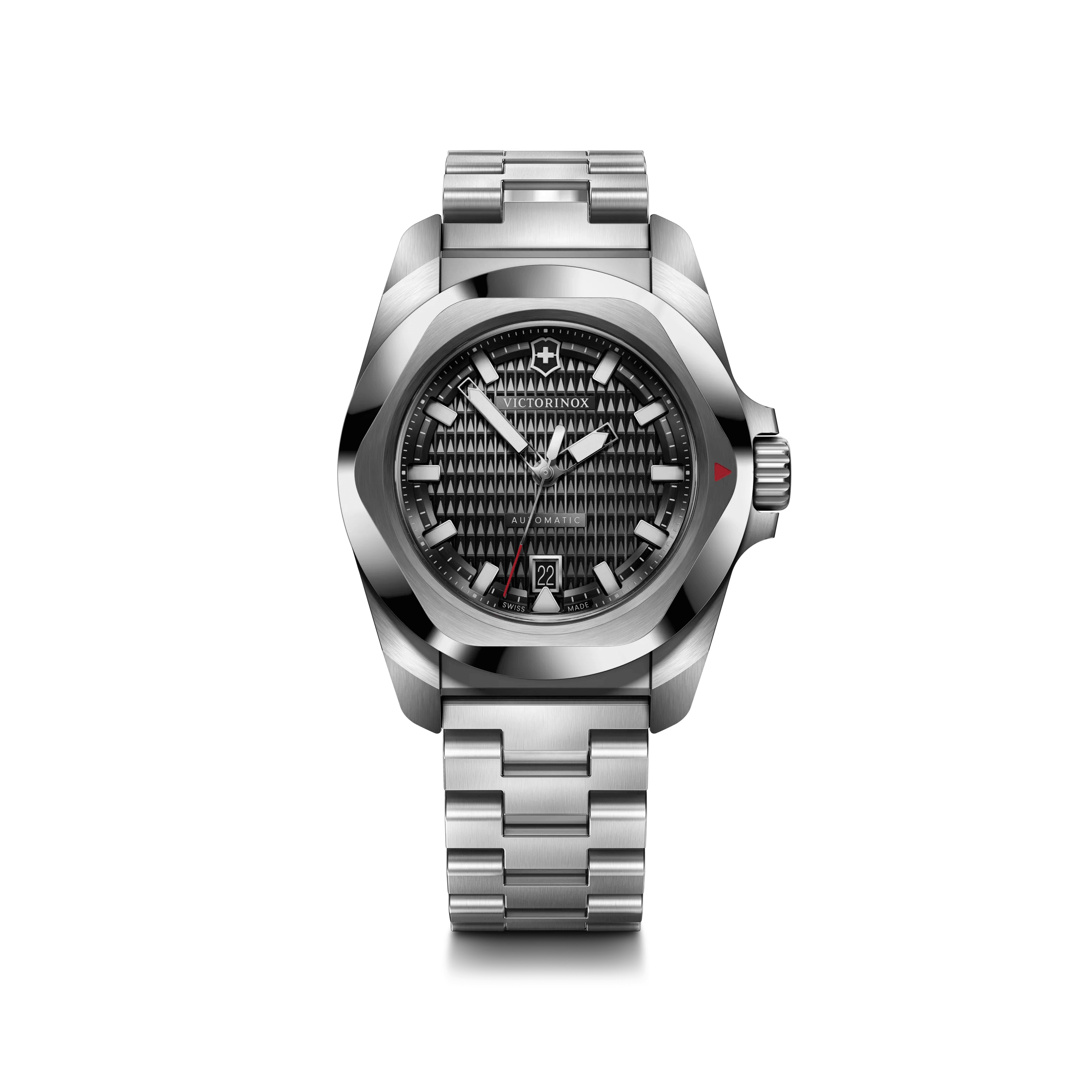 I.N.O.X. Automatic 41mm — Black Dial / Silver Stainless Steel Bracelet — Victorinox style 242019