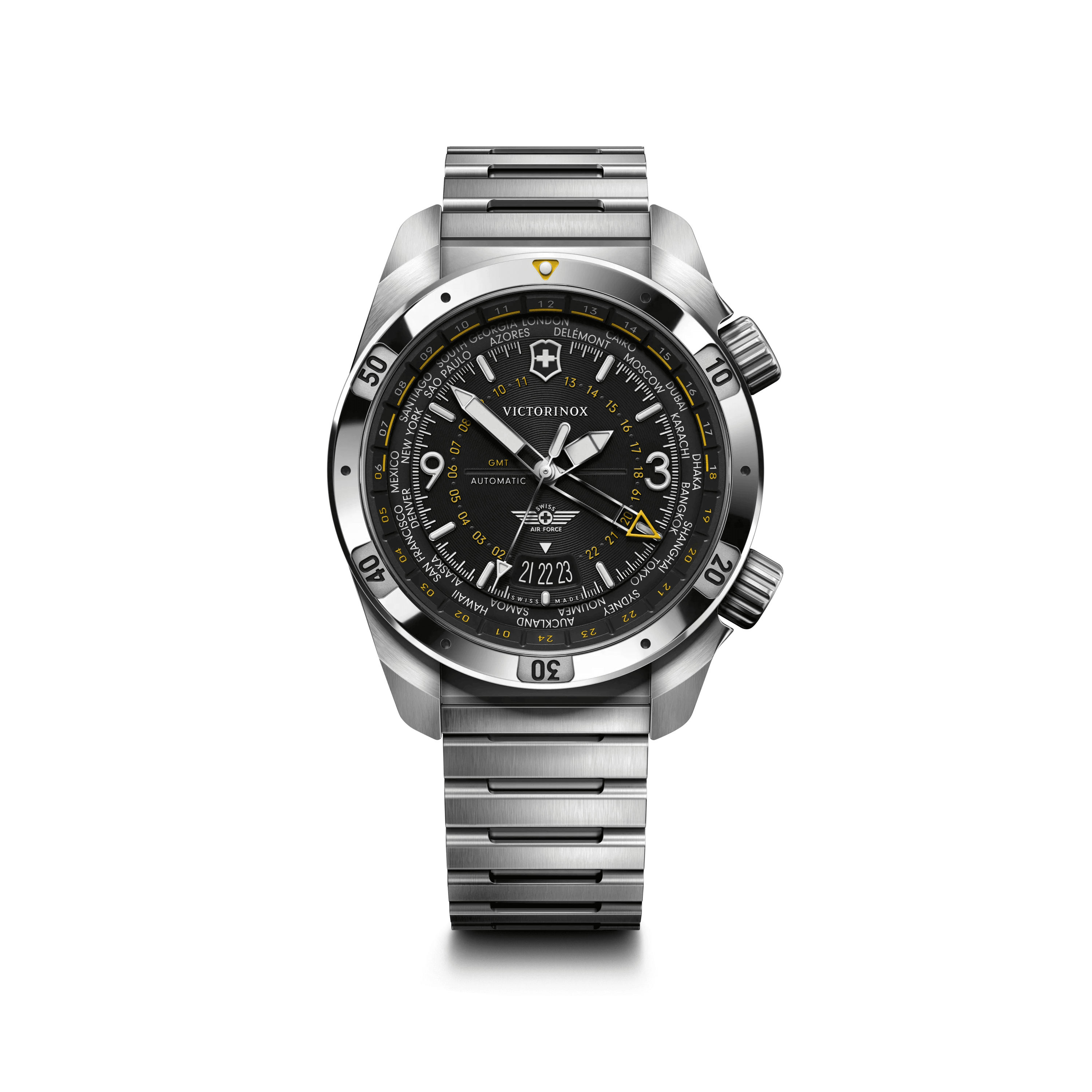Air Pro Automatic 43mm — Black Dial / Steel Bracelet — Victorinox style 242004