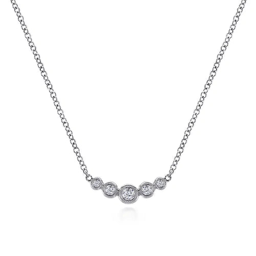 Curved Diamond Bar Necklace