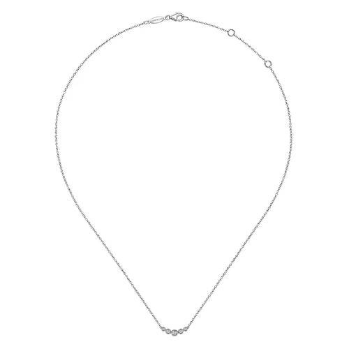 Curved Diamond Bar Necklace