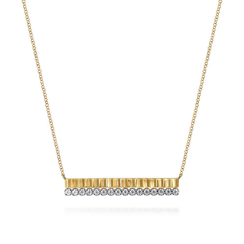 Diamond Cut Bar Necklace