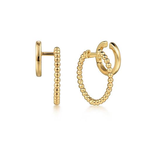 Double Row Hoop Huggie Earrings