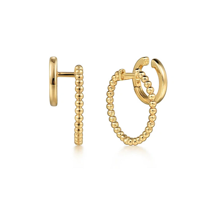 Double Row Hoop Huggie Earrings