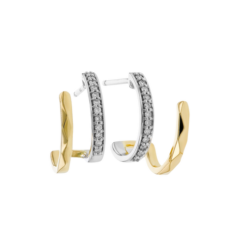 Double Huggie Hoops