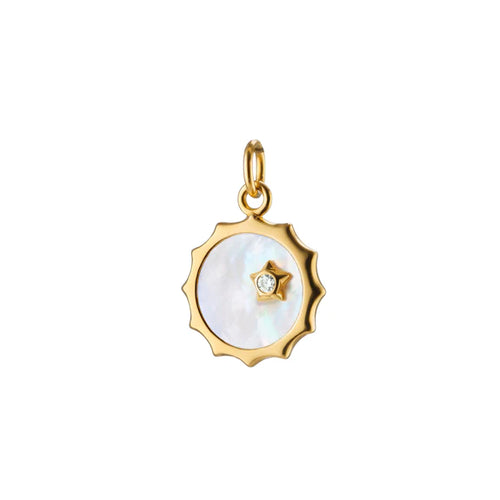Mother of Pearl Happiness Sun and Star Charm