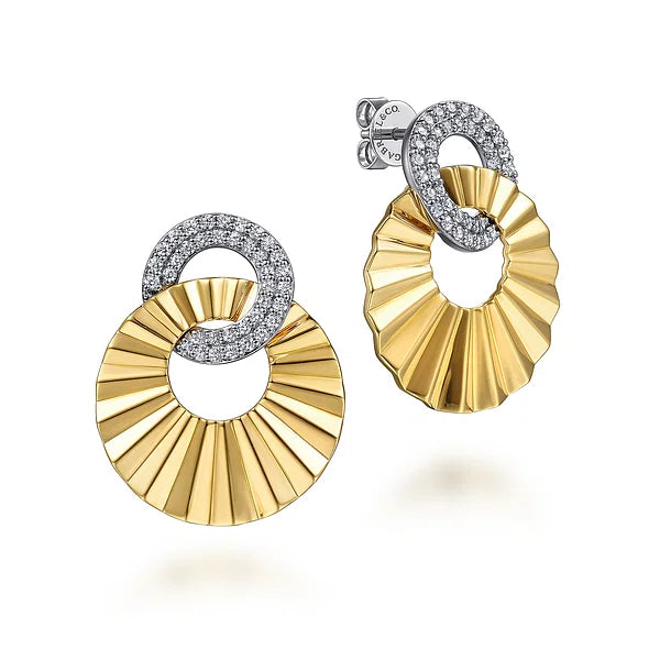 Double Disc Diamond Cut Earrings