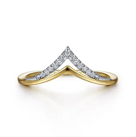 Two Tone Chevron Ring