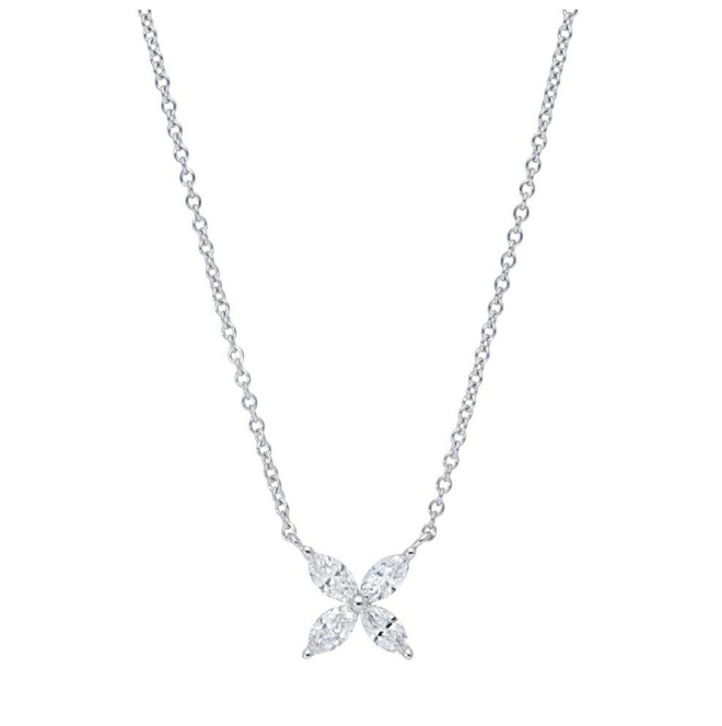 Marquise Flower Motif Necklace