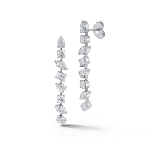 Multi Shape Diamond Drop Earrings