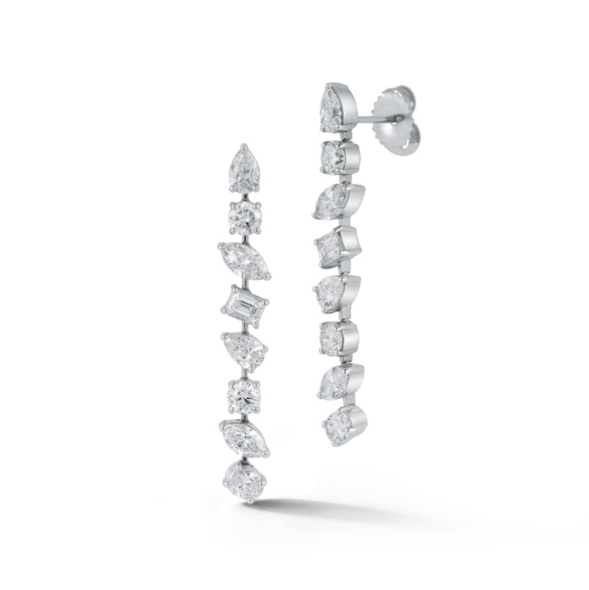 Multi Shape Diamond Drop Earrings