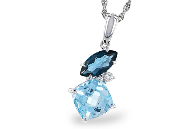 Blue Topaz Toi Et Moi Pendant