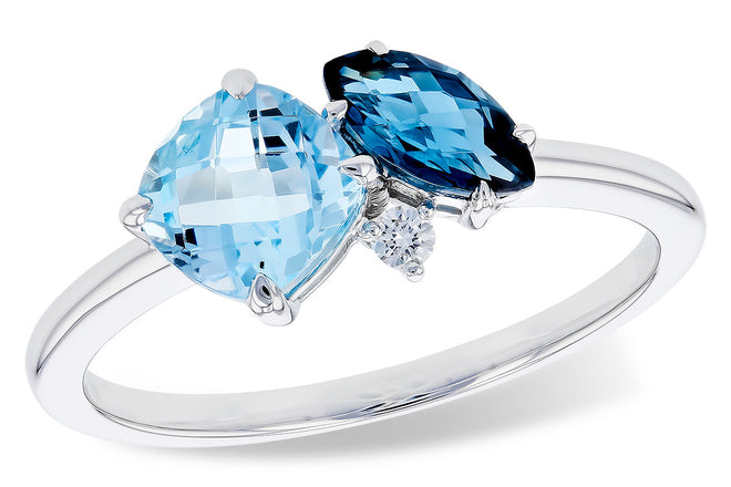 Blue Topaz Toi Et Moi Ring