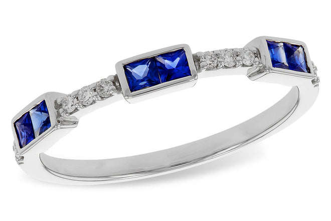 Blue Sapphire and Diamond Ring