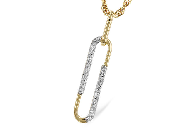 Diamond Paperclip Pendant