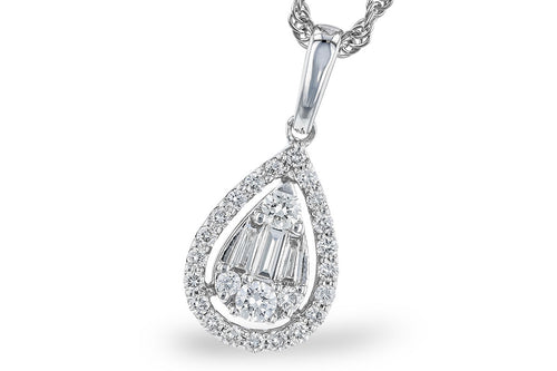 Teardrop Cluster Diamond Pendant