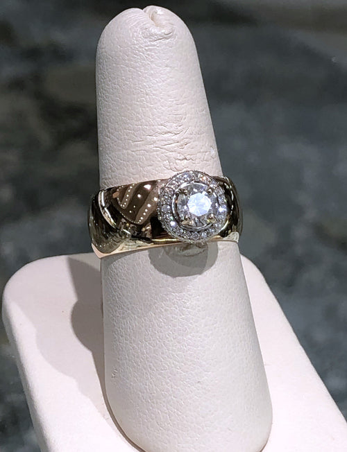 14kt Rose Gold Diamond Halo Ring
