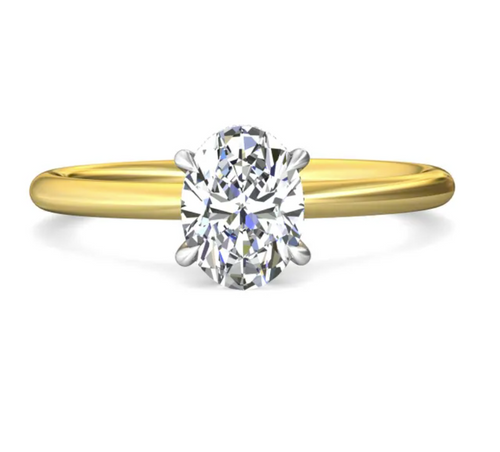 Two Tone Oval Hidden Halo Solitaire