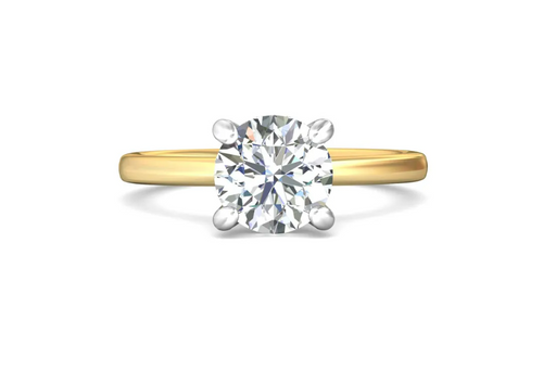 Two Tone Hidden Halo Round Solitaire