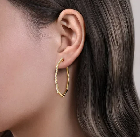 Geometric Diamond Hoop Earrings