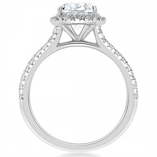 Oval Halo Cathedral Style Ring