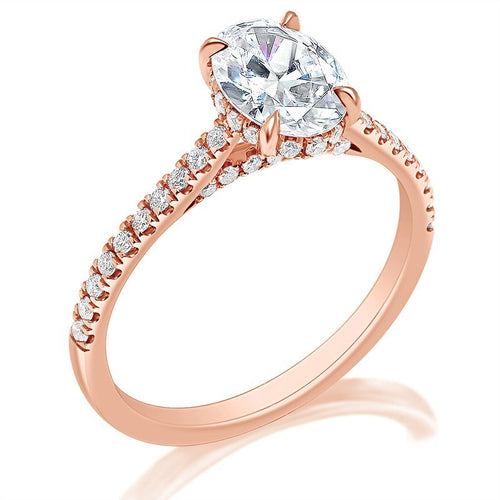 Oval Engagement Ring with Surprise Diamonds