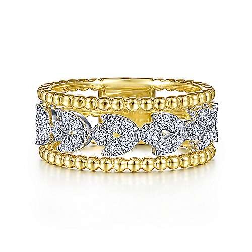 Floral Diamond Beaded Ring