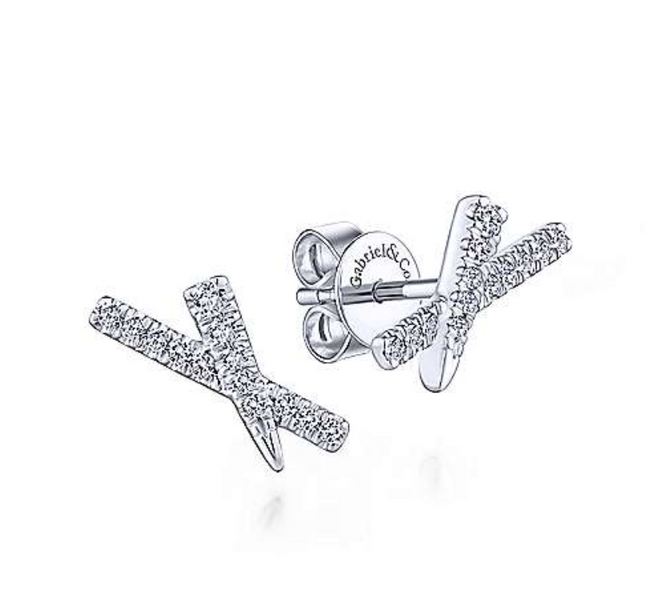 Tapered X Diamond Earrings