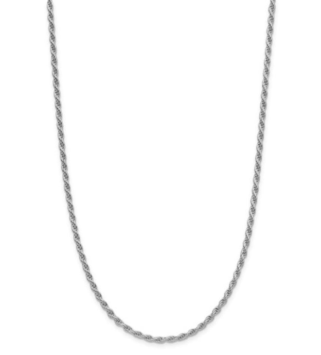 3mm 14kt White Gold Rope Chain