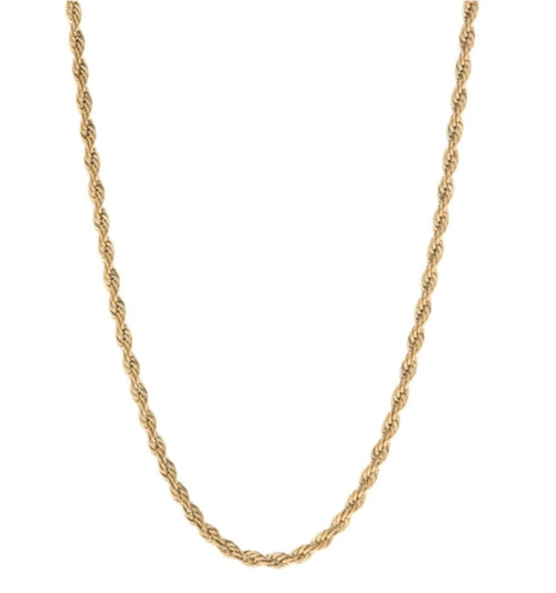 3mm 14kt Yellow Gold Rope Chain